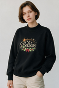 Black Believe Mock Turtleneck Sweatshirt